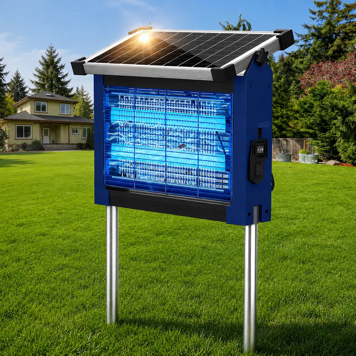 Solar Powered Waterproof Bug Zapper With Dual Solar And USB Charging‌