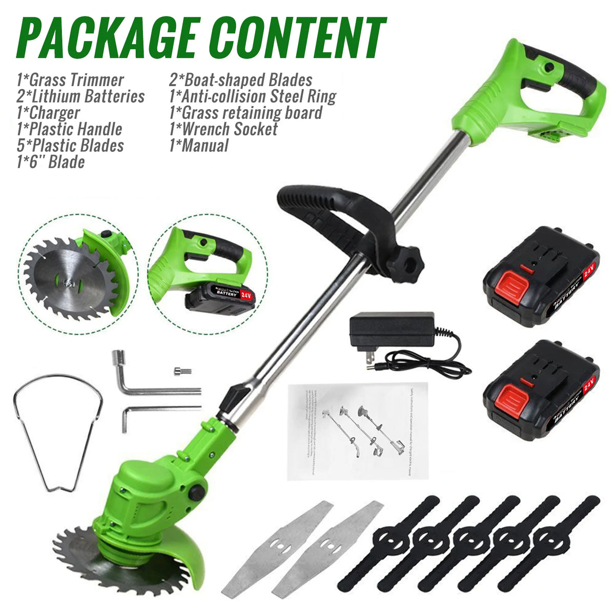Brushless Cordless Electric Grass String Trimmer For Yard Maintenance