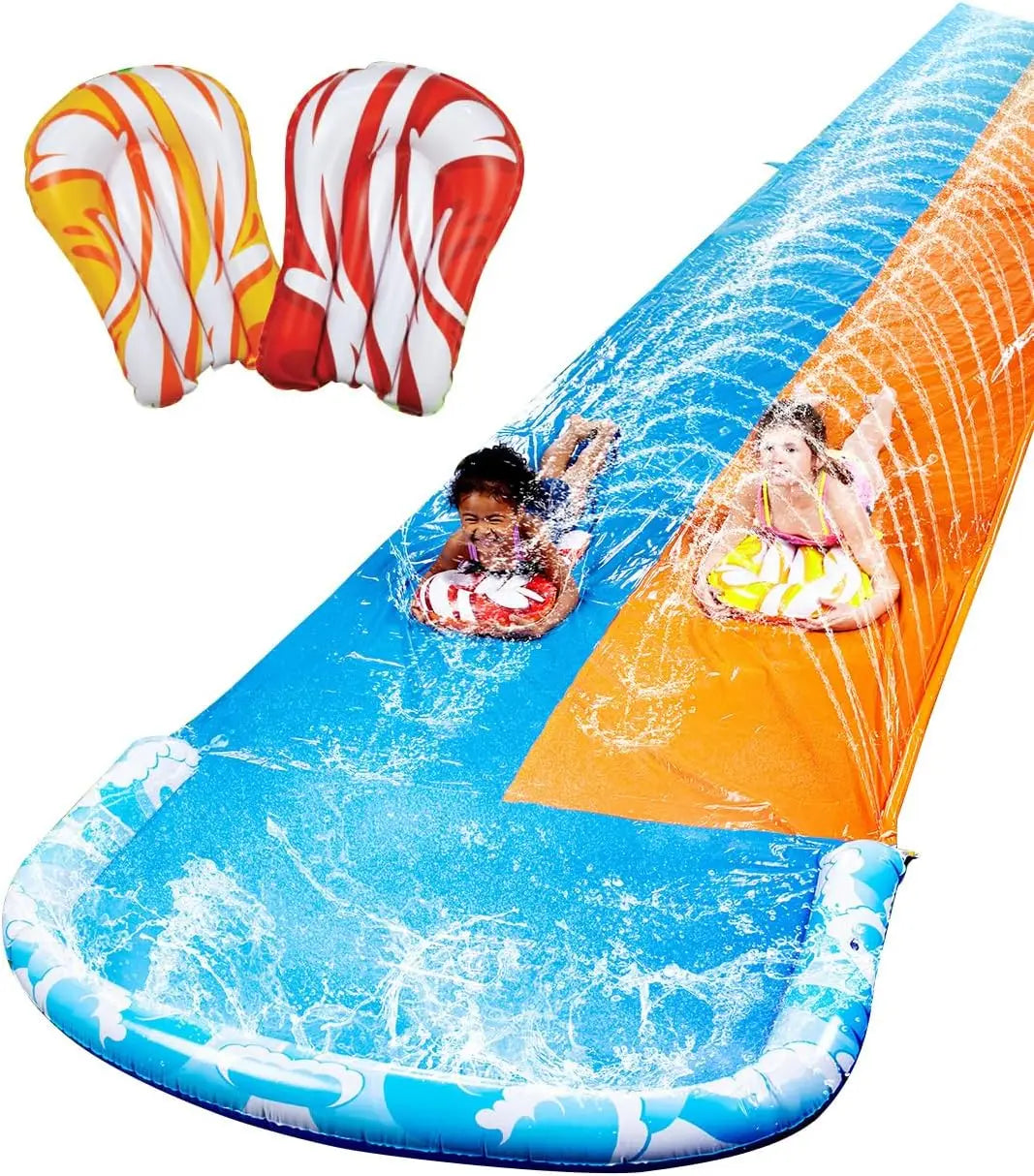 Joyfy Dual Racing Lanes Inflatable Water Slide With Sprayer
