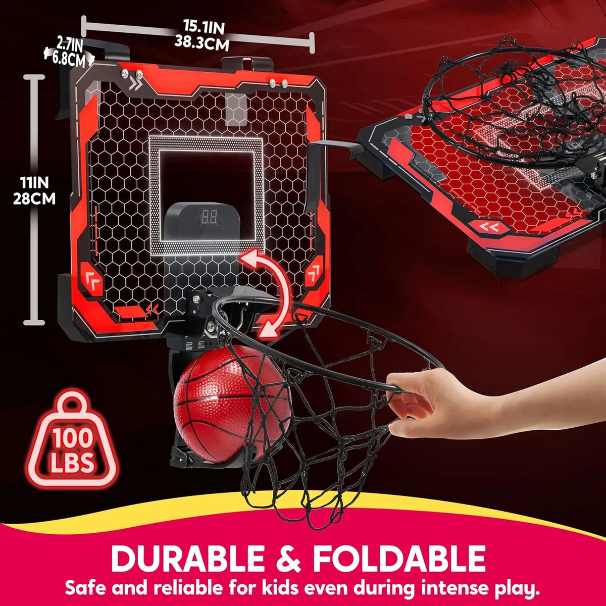 Joyfy Led Indoor Basketball Hoop With Remote And Scoreboard