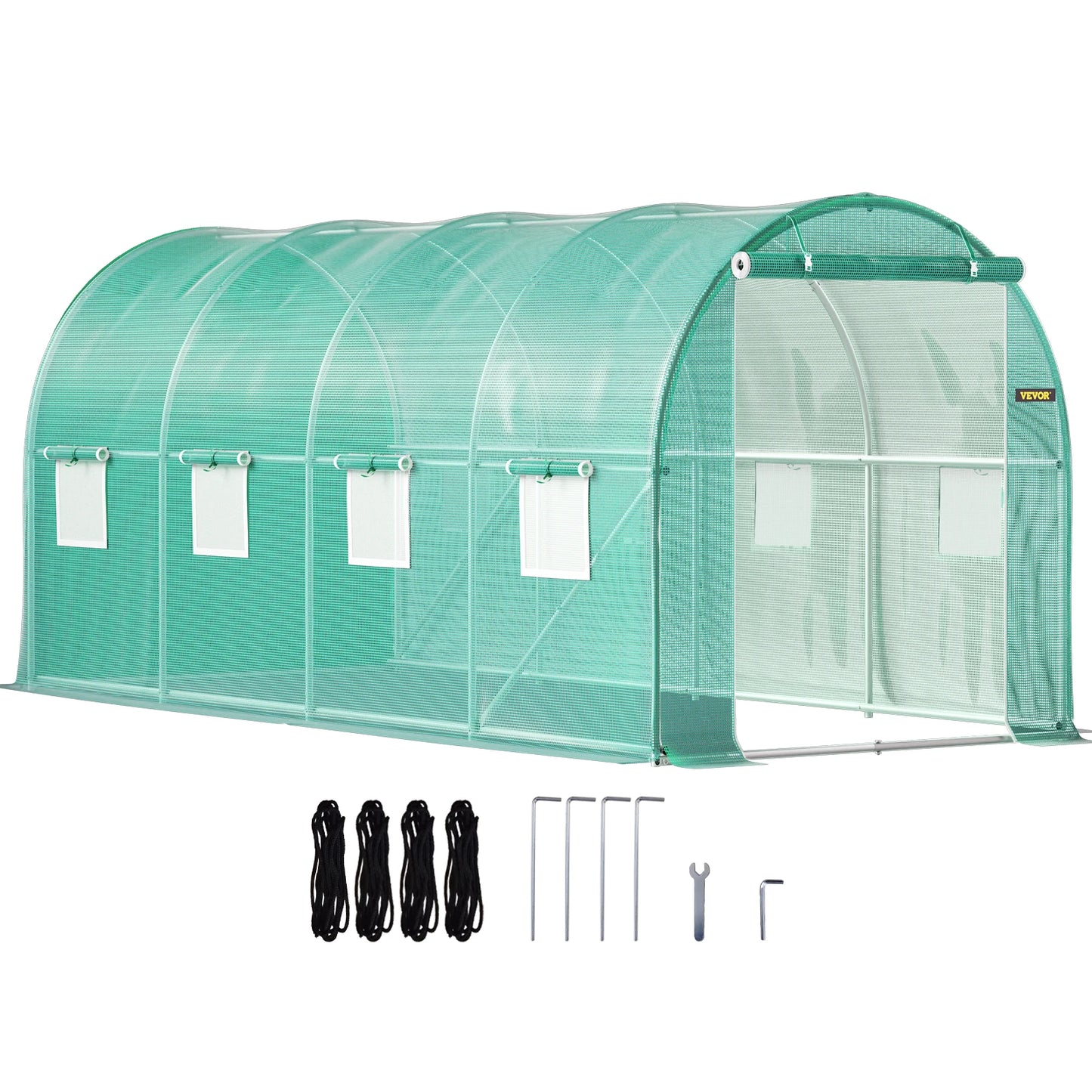 SucceBuy Walk-in Tunnel Greenhouse With Galvanized Steel Frame