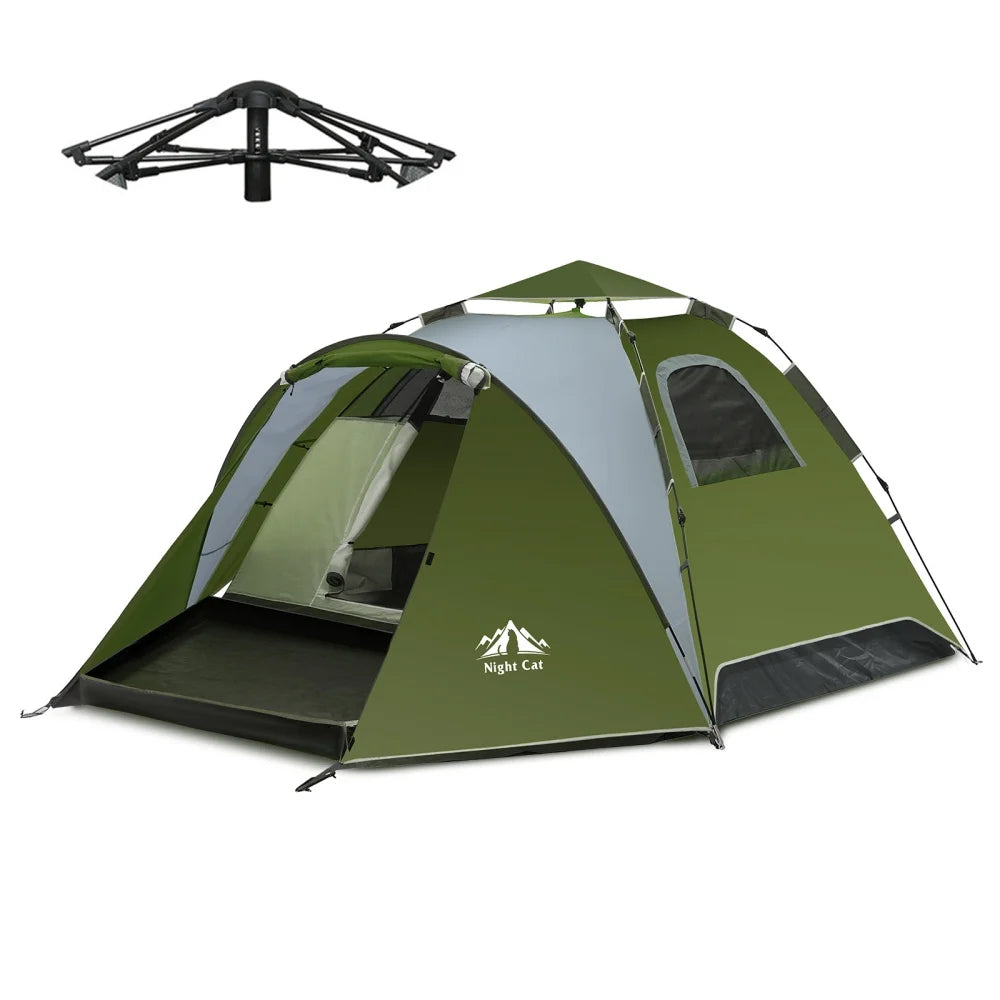Night Cat Instant Pop Up Camping Tent With Rainfly