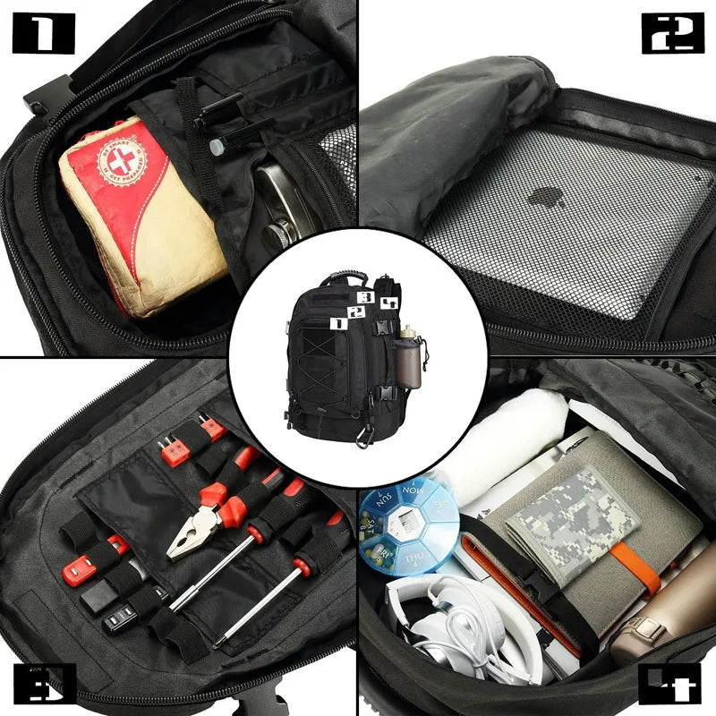 LQARMY Military Tactical Backpack For Outdoor Hiking And Camping