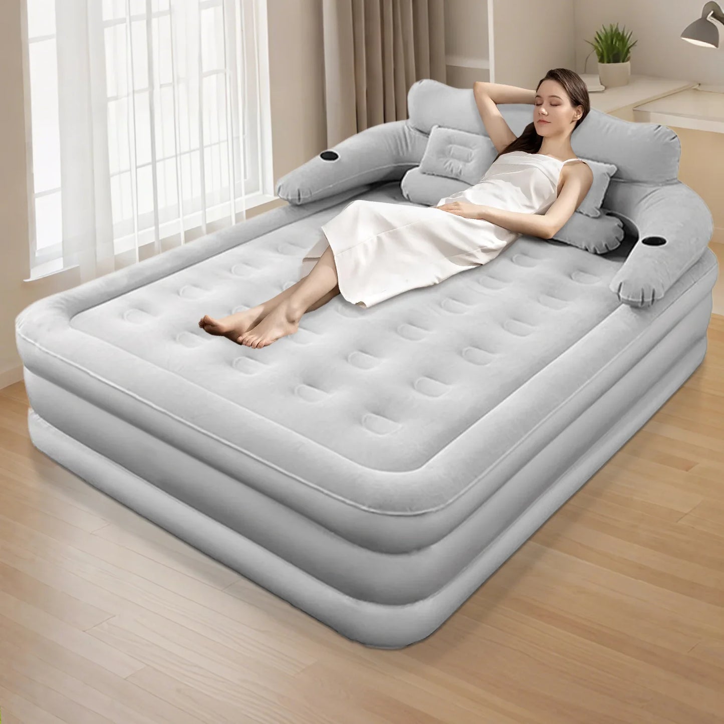2 Person Built In Pump Camping Mattress PVC Inflatable Thickened Design