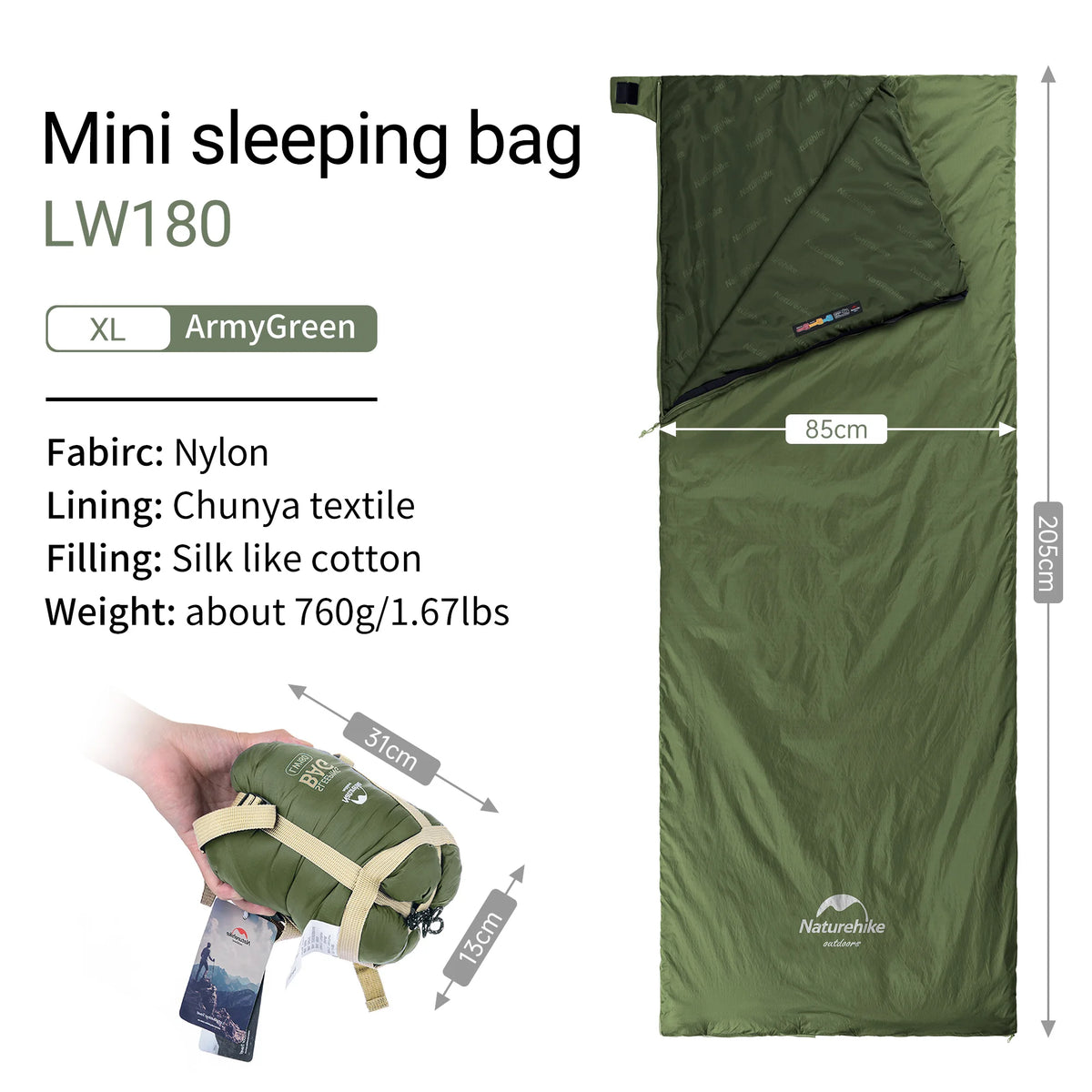 Naturehike Ultralight Waterproof Summer Sleeping Bag for Camping and Backpacking