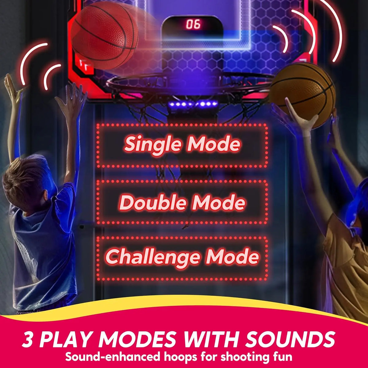 Joyfy Led Indoor Basketball Hoop With Remote And Scoreboard