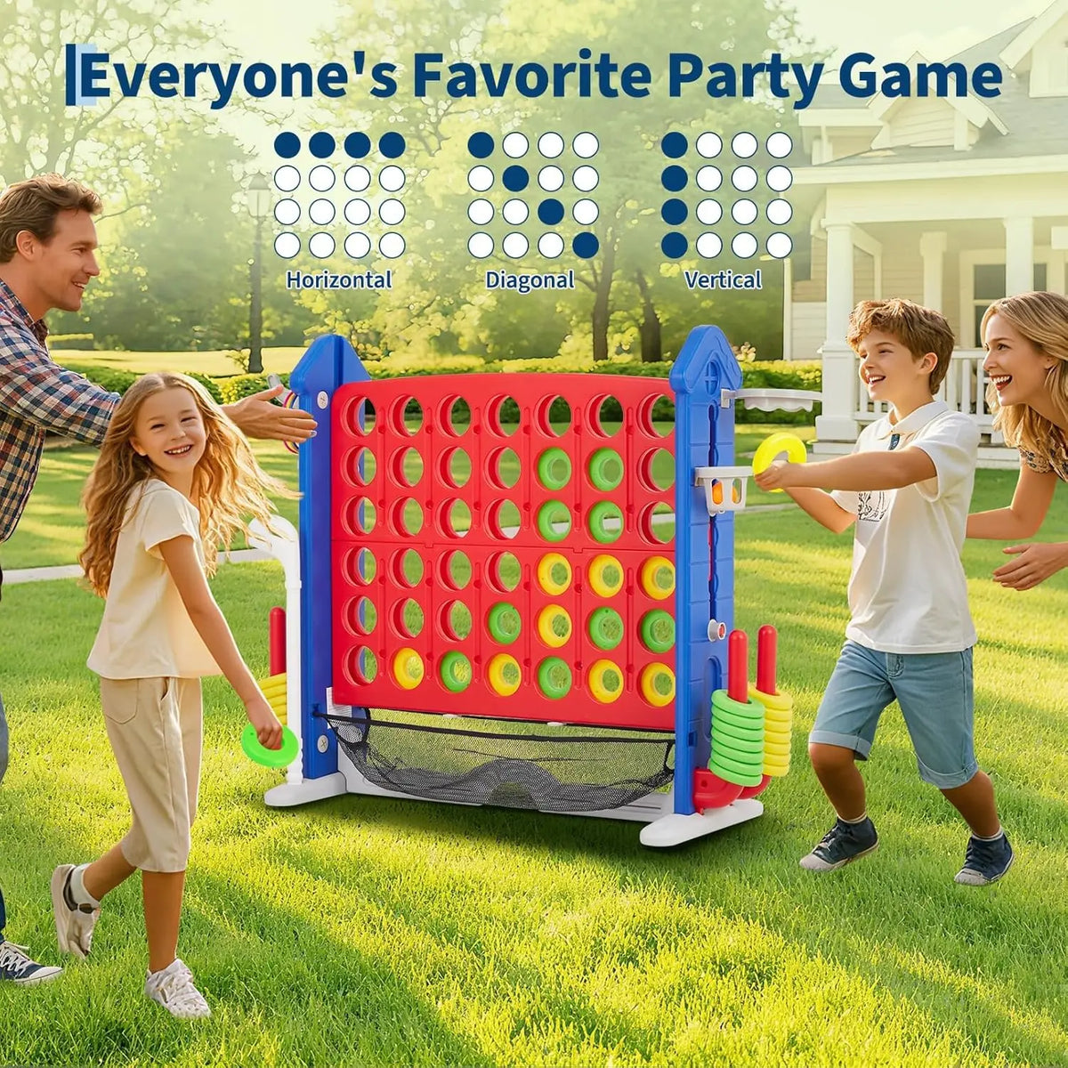 TWISTER.CK Giant Four In A Row Indoor Outdoor Family Game