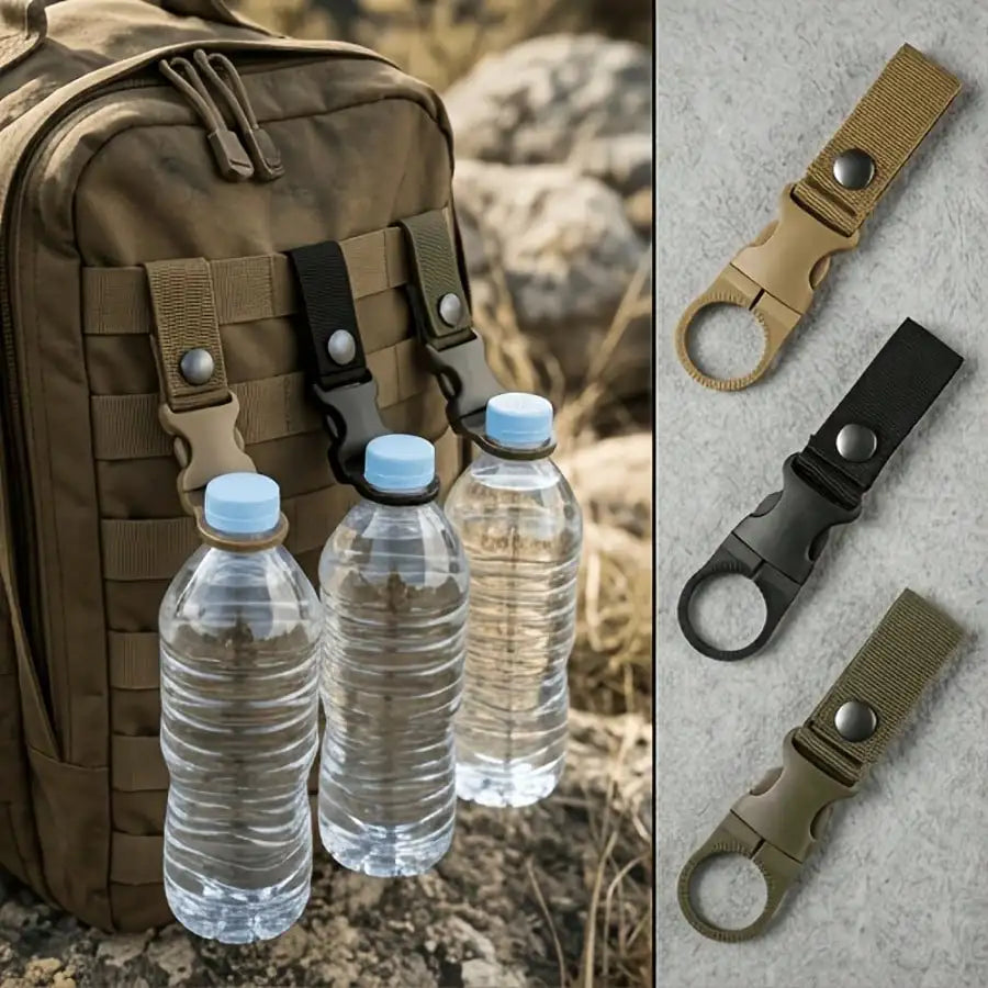 Portable Hiking Water Bottle Carrier Clips for Camping and Travel