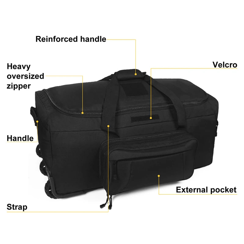 Q Tactical Rolling Duffel Bag For Camping And Travel