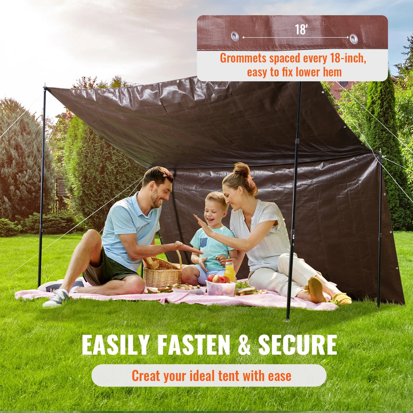 SucceBuy Heavy Duty Waterproof Poly Tarps With Grommets