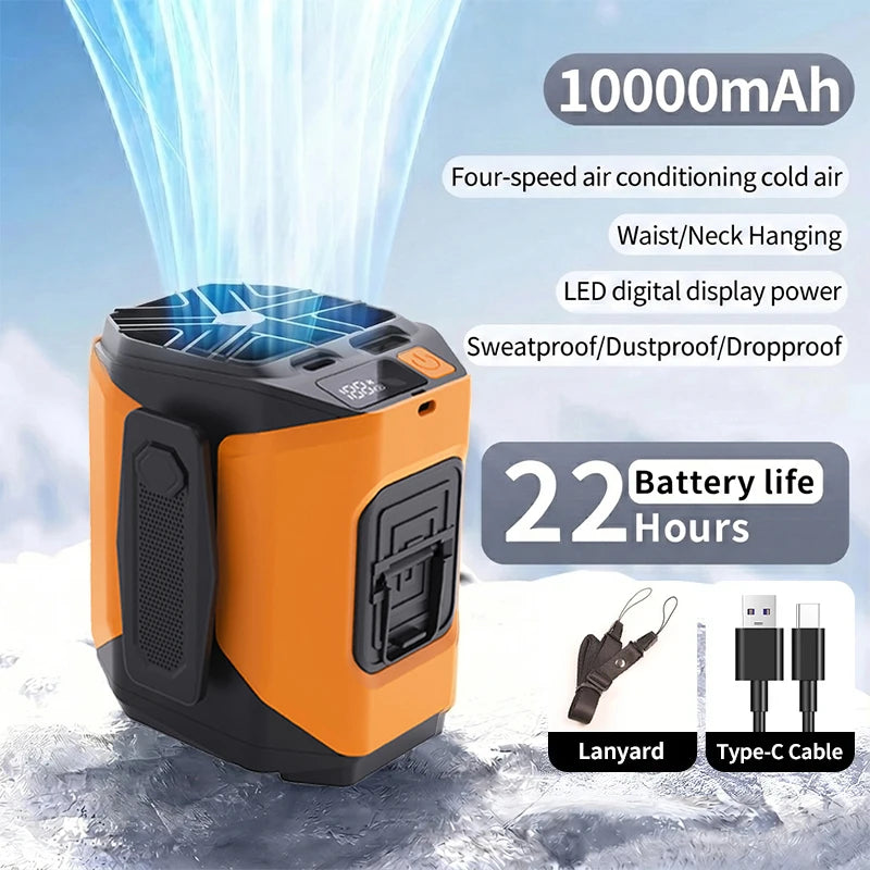 Portable Rechargeable Neck And Waist Clip Cooling Fan