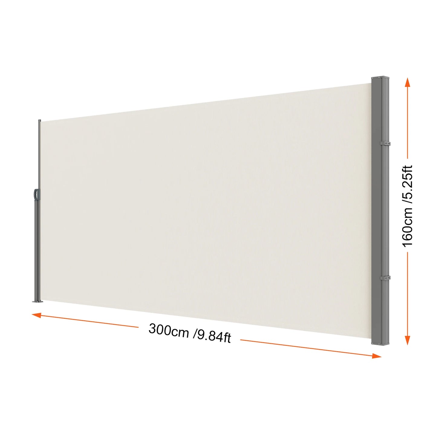 SucceBuy Retractable Polyester Patio Privacy Screen Awning