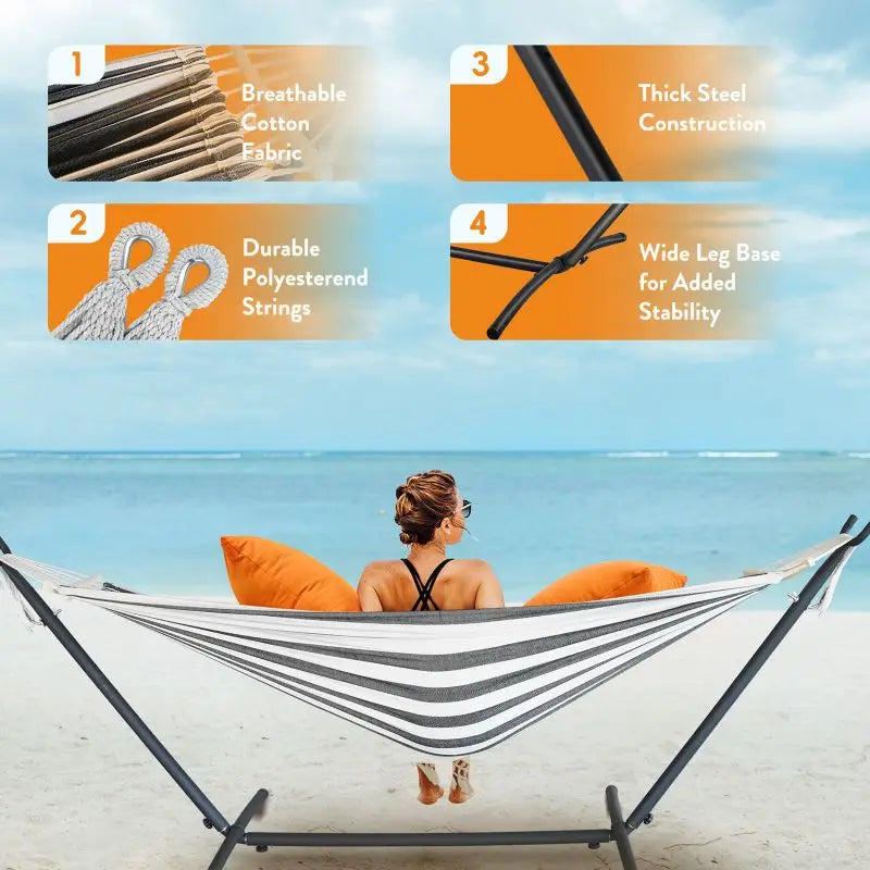 Gyroor Heavy Duty Adjustable Hammock Stand With Carry Bag