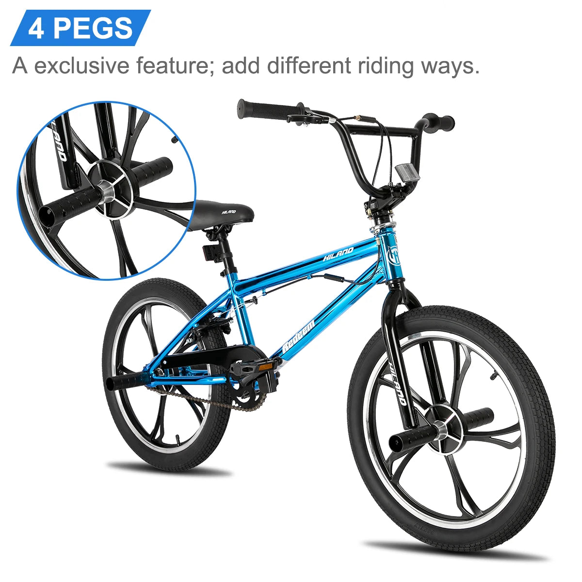 Hiland Kids Freestyle BMX Bike With Rotor And Four Pegs