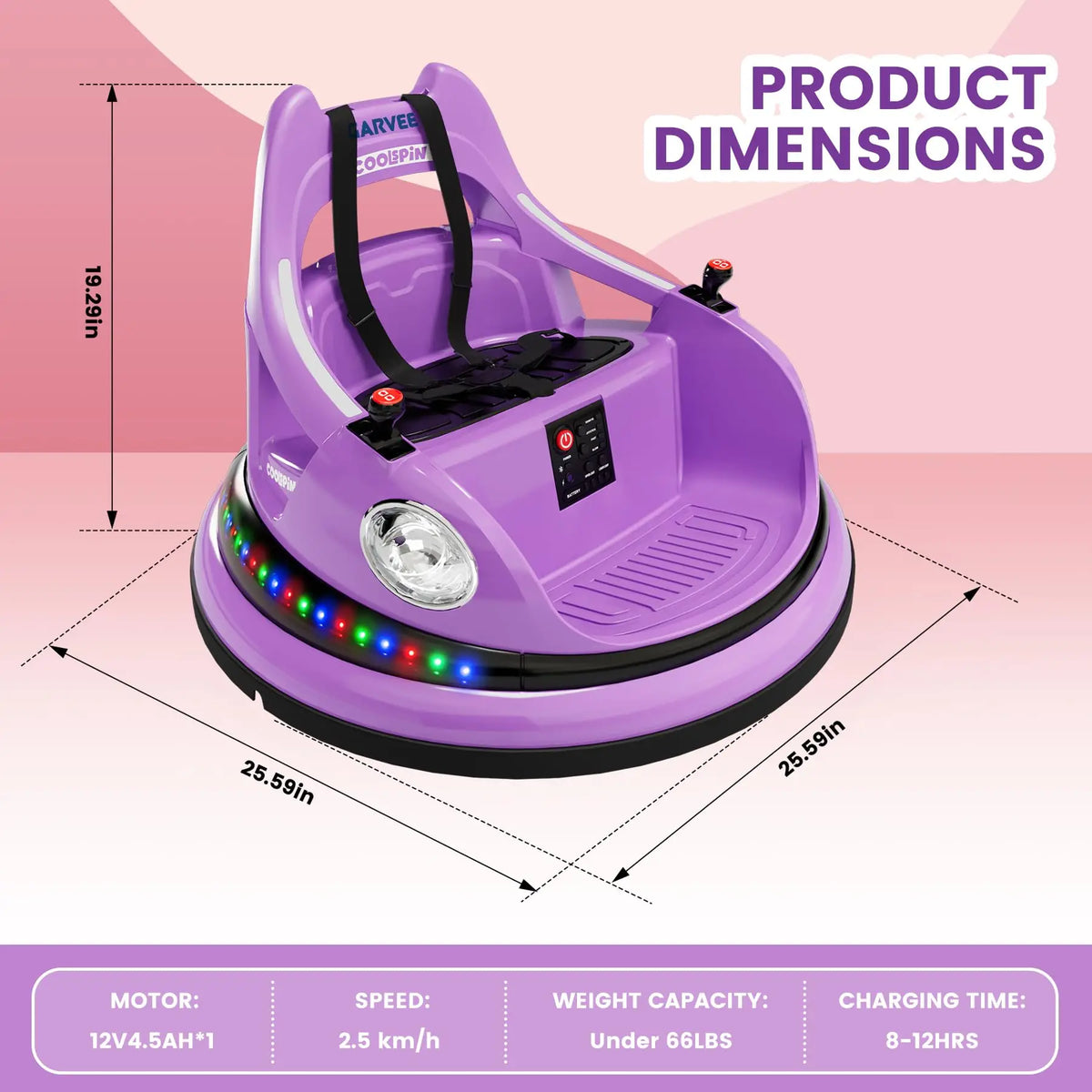HiMISS Electric Kids Bumper Car With Parent Remote And Spin