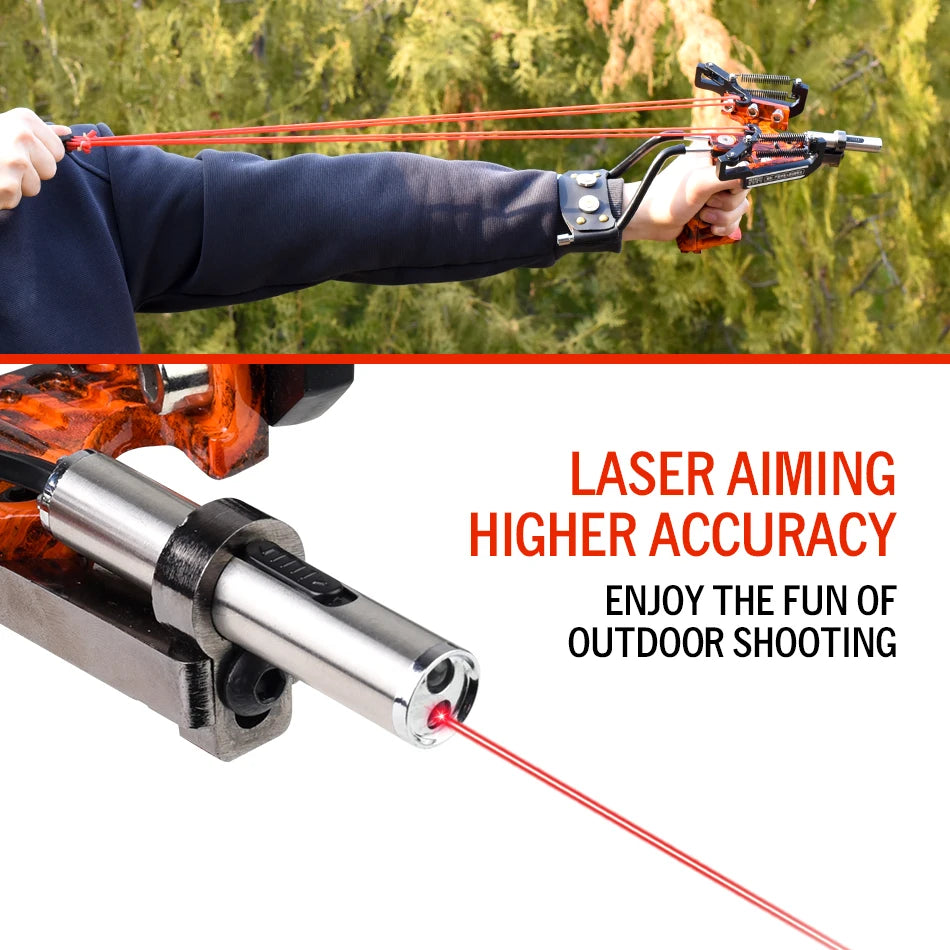 Aluminum Alloy Laser Slingshot With Rubber Bands for Target Practice