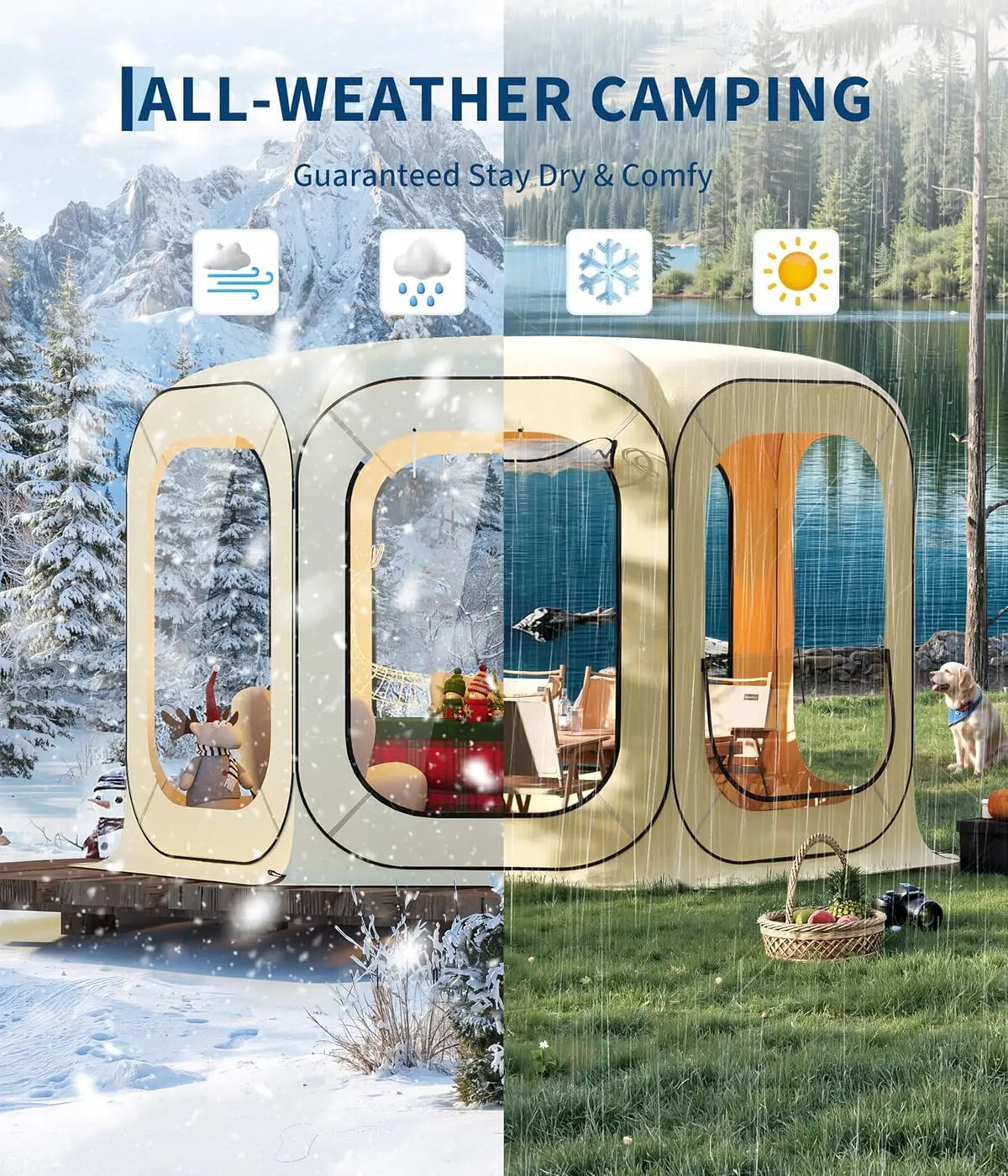 TACLEEKII Pop Up Screen Tent Portable Instant Bubble Shelter