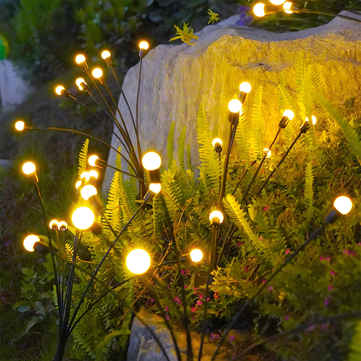 8 Head Solar Firefly Garden Lights Waterproof Flame Led Patio Yard