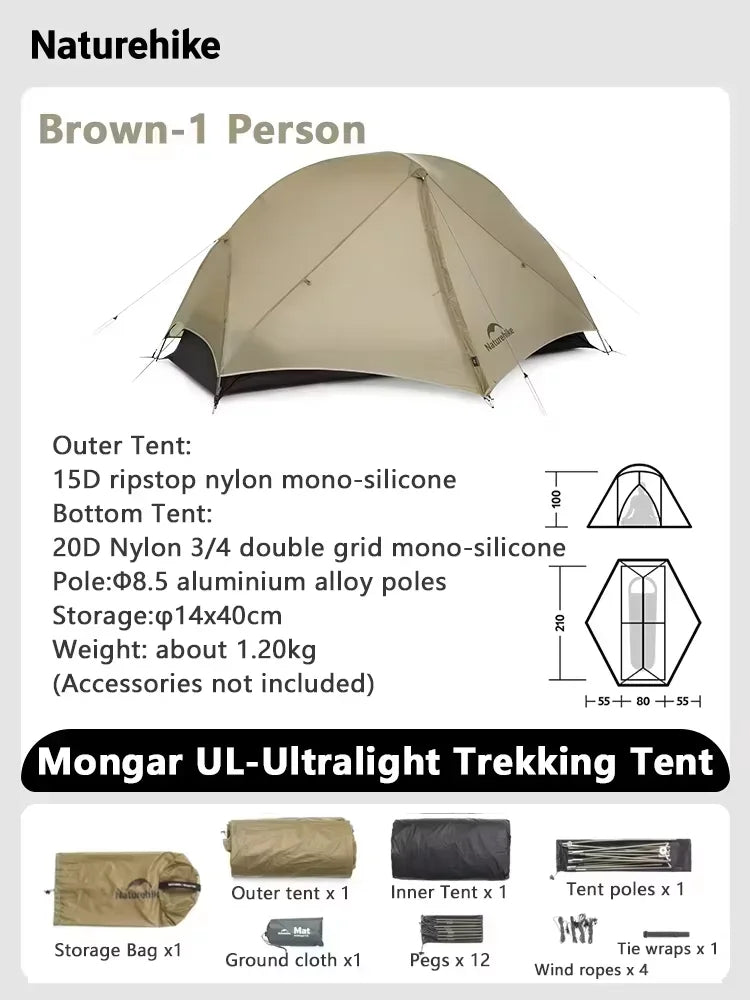 Naturehike Mongar UL Ultralight Double Layer Waterproof Backpacking Tent