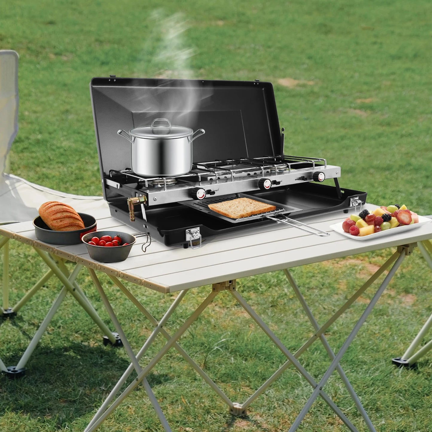 None 4.5kW Gas Camping Stove For Outdoor Cooking Grilling