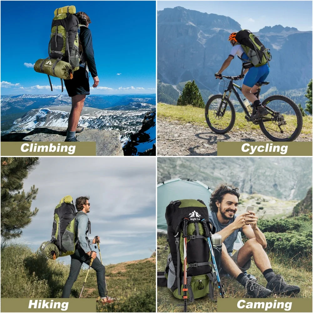 Night Cat Waterproof Hiking Backpack For Camping And Travel