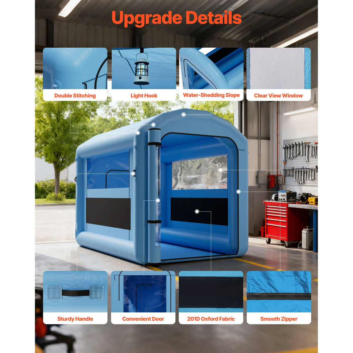SucceBuy Inflatable Paint Booth With Blower And Air Filtration