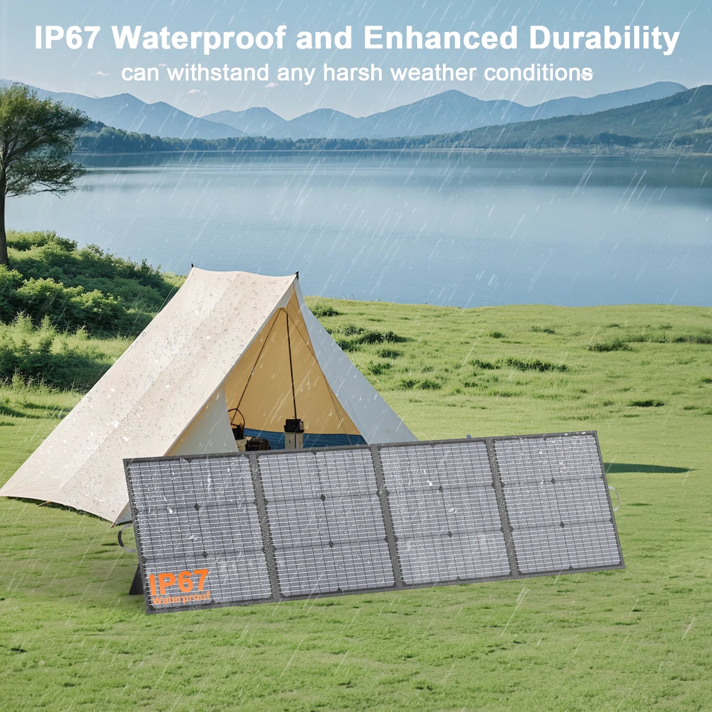 MHPOWOS 220W Foldable Solar Panel 20V Charger for Power Stations