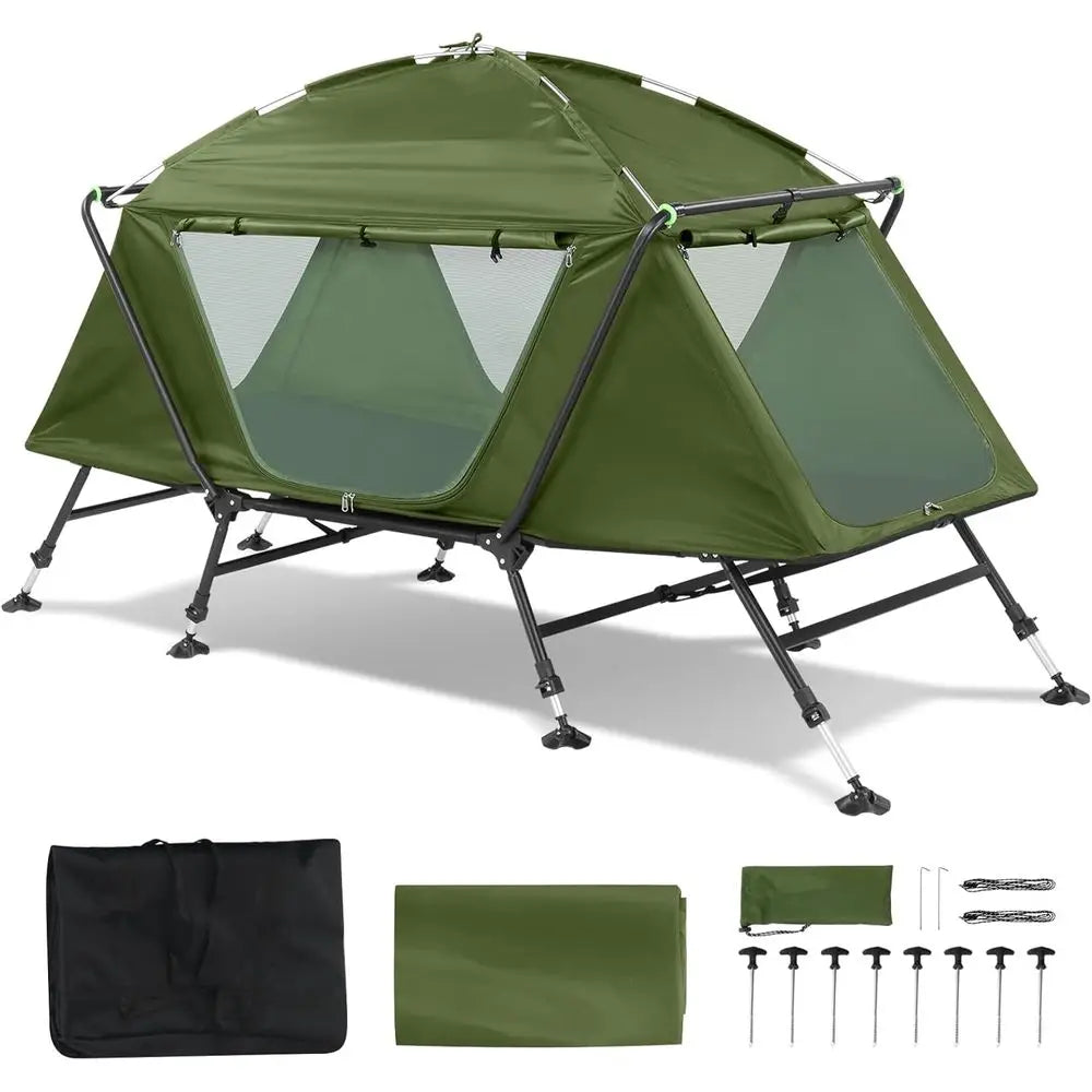 Large Outdoor Portable Sleng Cot,Portable Lightweight olding Camping Cot Tent,Elevated Camping Bed Tent,olding Outdoor Travel Co