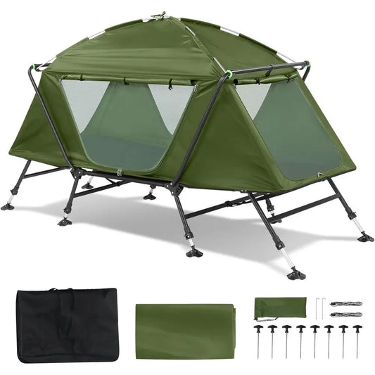 Large Outdoor Portable Sleng Cot,Portable Lightweight olding Camping Cot Tent,Elevated Camping Bed Tent,olding Outdoor Travel Co