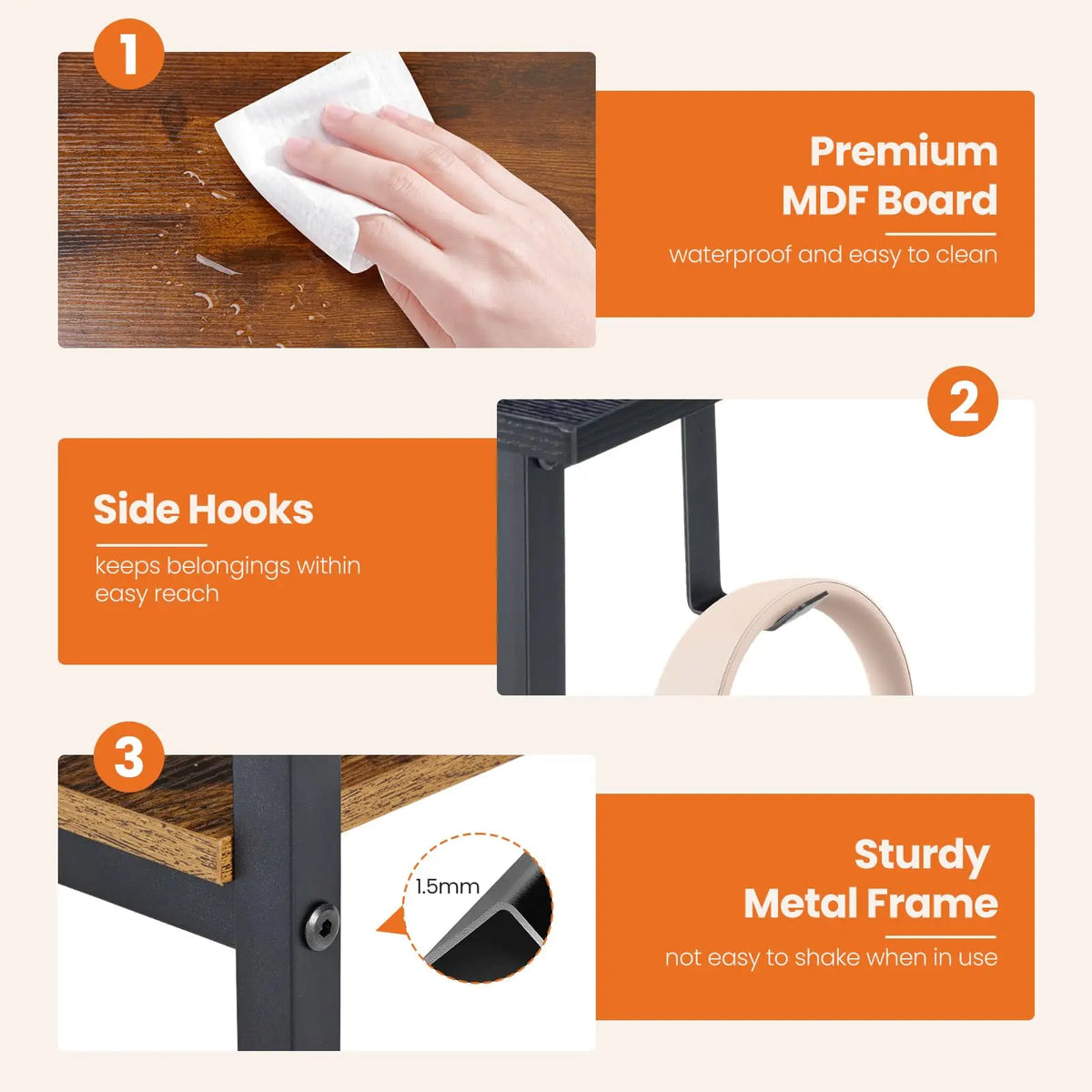 JHK Modern Computer Desk With Two Drawers For Home Office