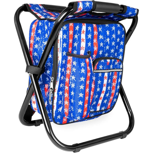 Heavy Duty 300 LB Folding Cooler Backpack Stool Lightweight Portable Camping Hunting Fishing Seat