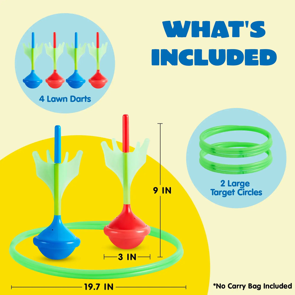 Joyfy Glow In The Dark Lawn Darts Outdoor Game Set