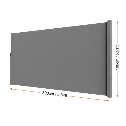 SucceBuy Retractable Polyester Patio Privacy Screen Awning