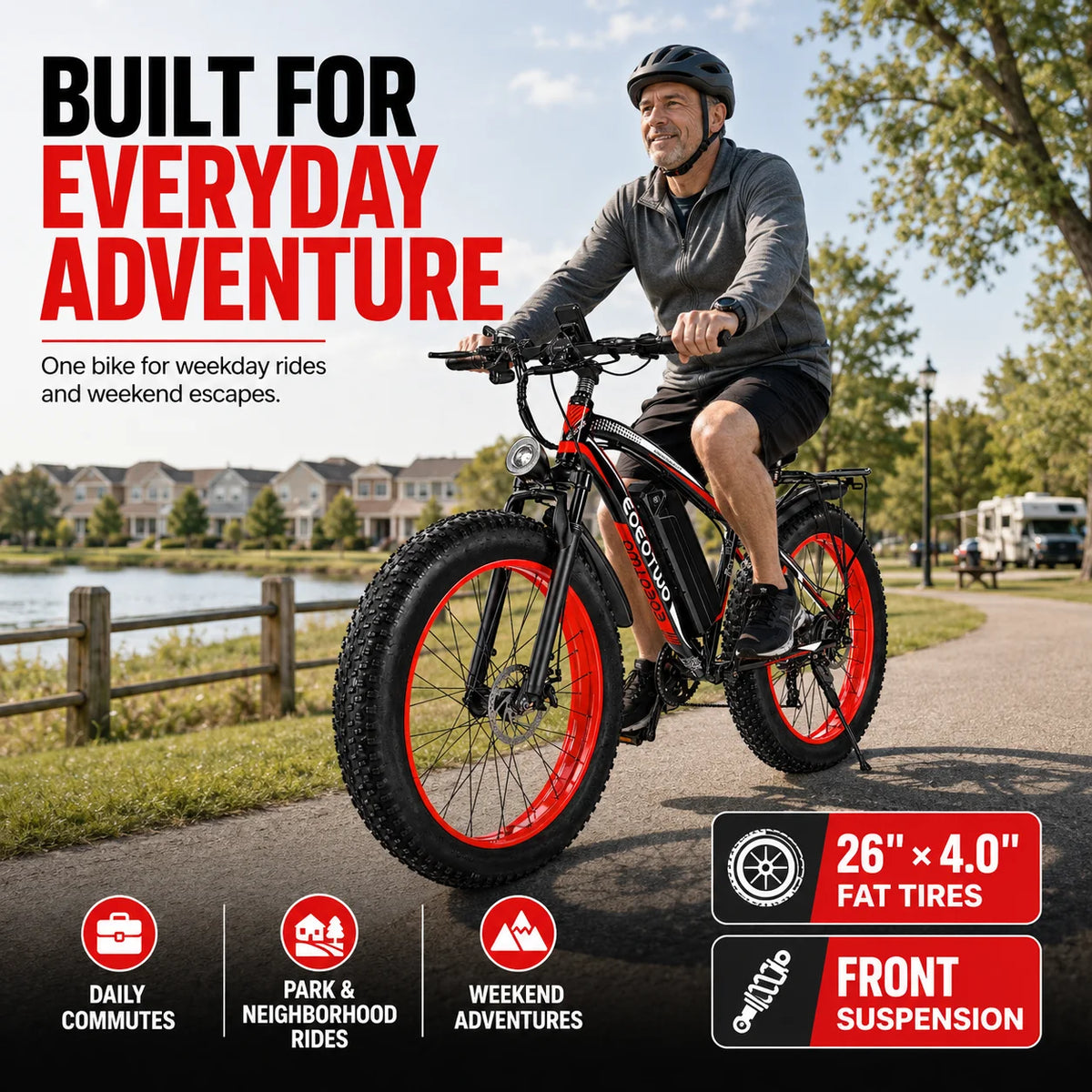 EOEOTWO Electric Fat Tire Bike With Long Range Performance