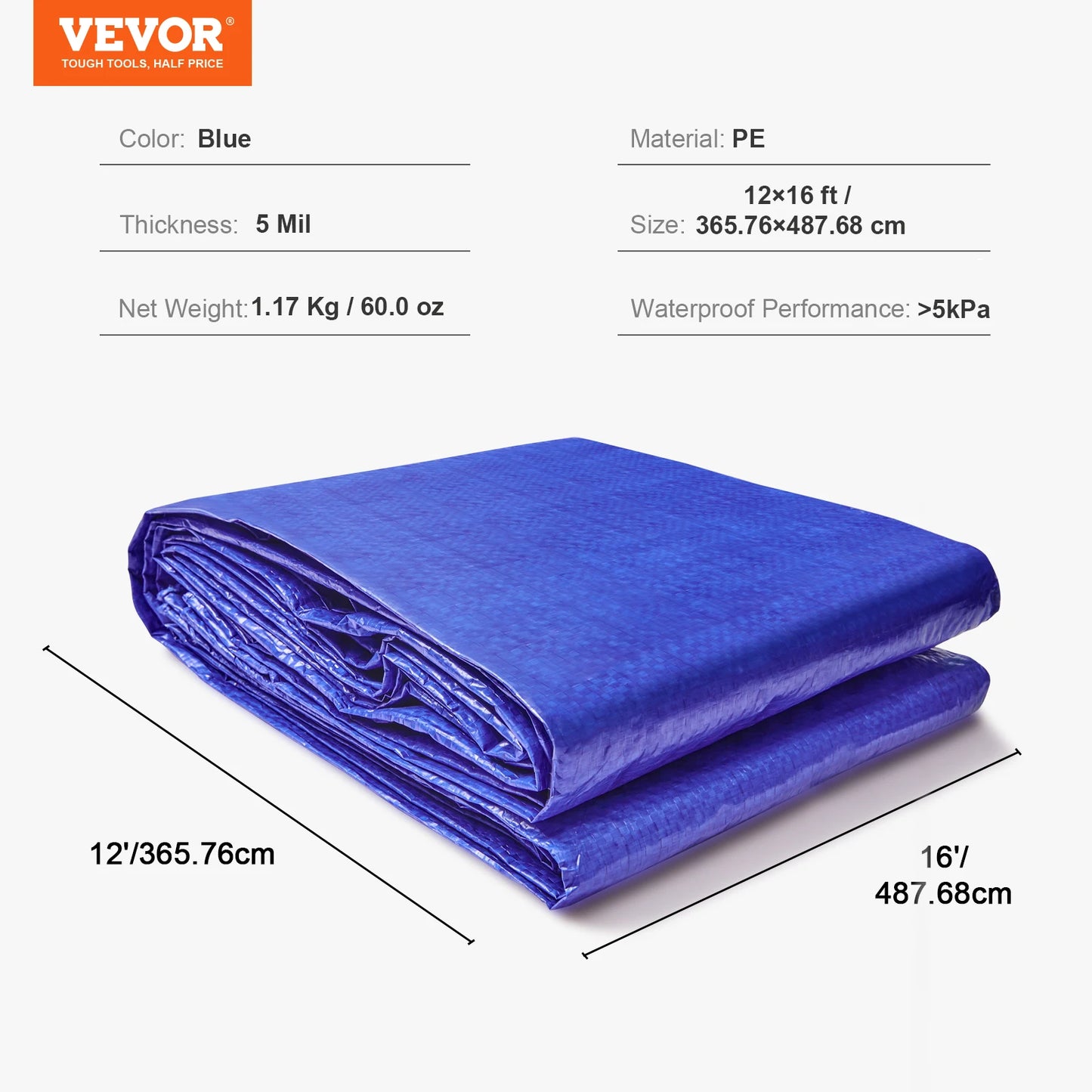 SucceBuy Heavy Duty Waterproof Poly Tarps With Grommets
