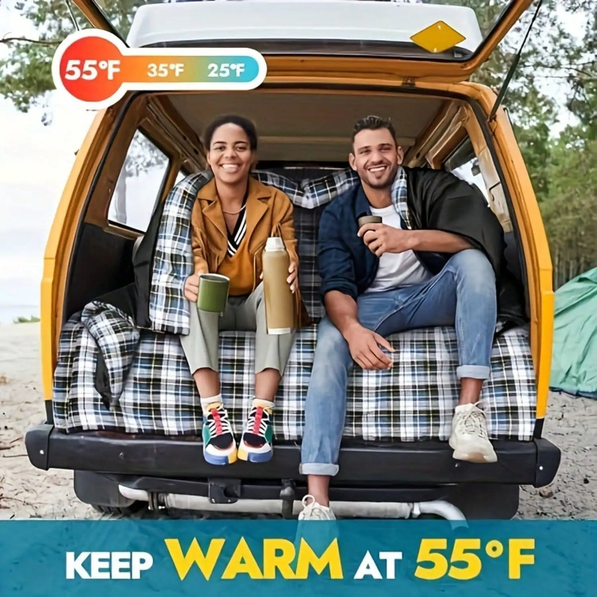 Camping Sleeping Bag for Two Adults With Two Pillows