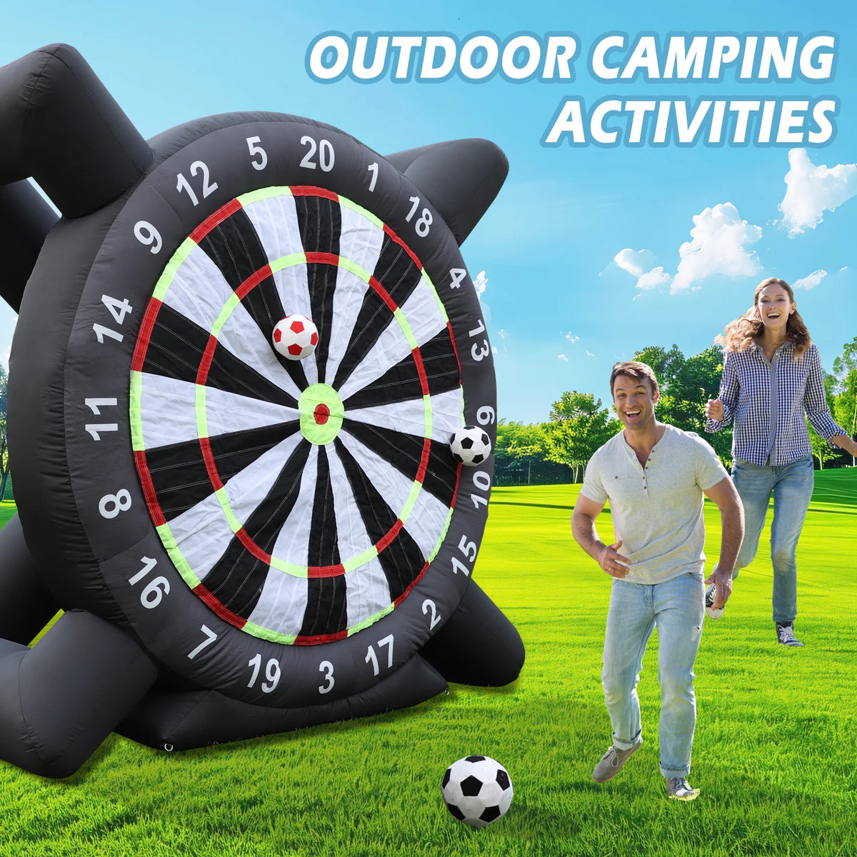 KING INFLATABLE Inflatable Soccer Dart Board for Outdoor Games