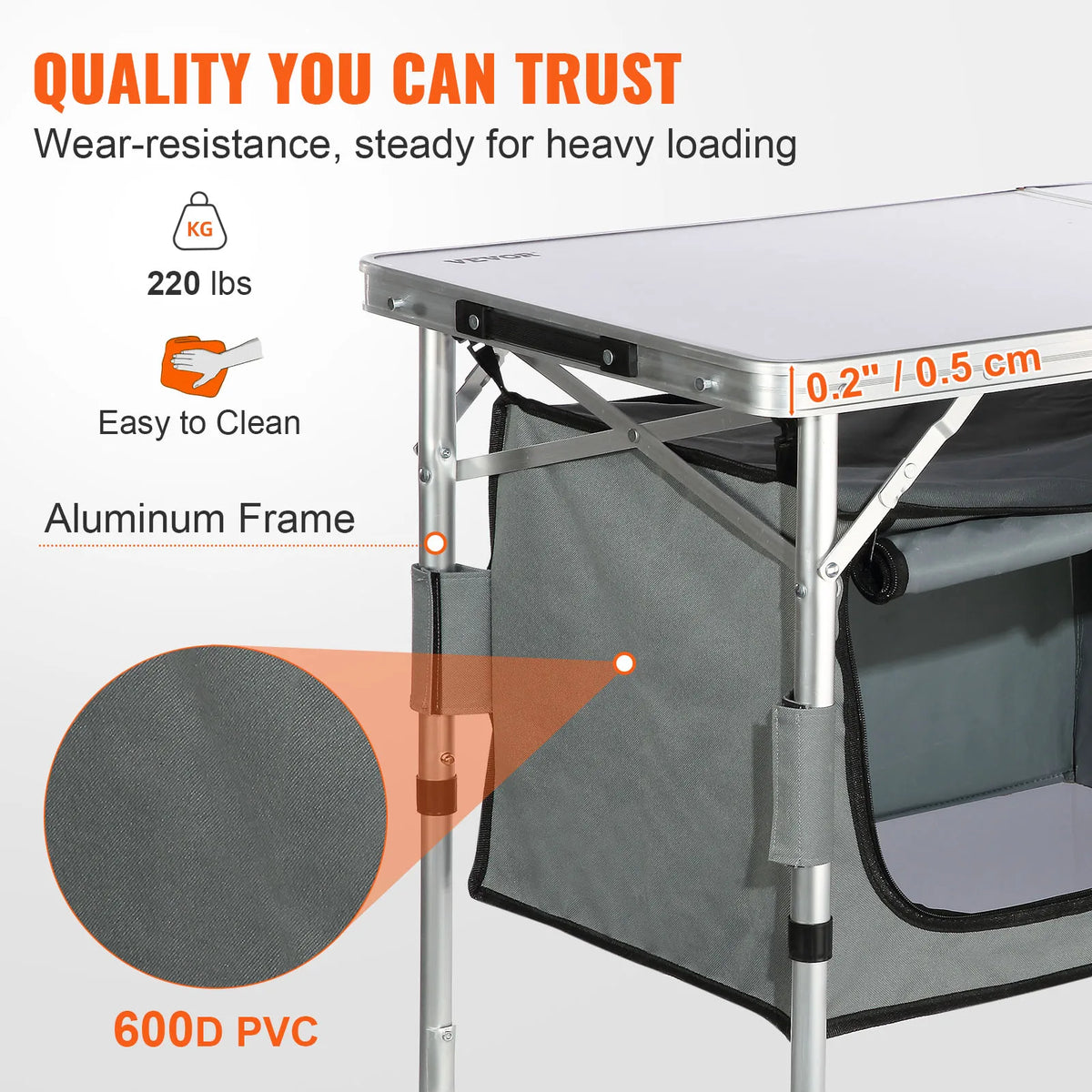 SucceBuy Suitcase Style Folding Picnic Table For Outdoor Camping
