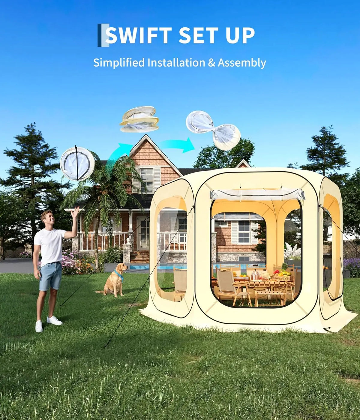 TACLEEKII Pop Up Screen Tent Portable Instant Bubble Shelter