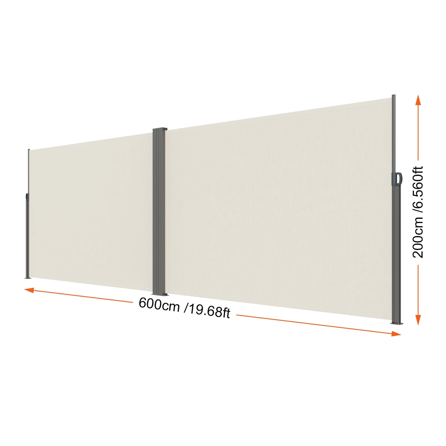 SucceBuy Retractable Polyester Patio Privacy Screen Awning