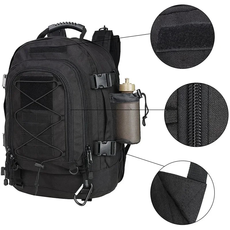 Water Resistant Nylon Tactical Backpack For Outdoor Hiking Travel
