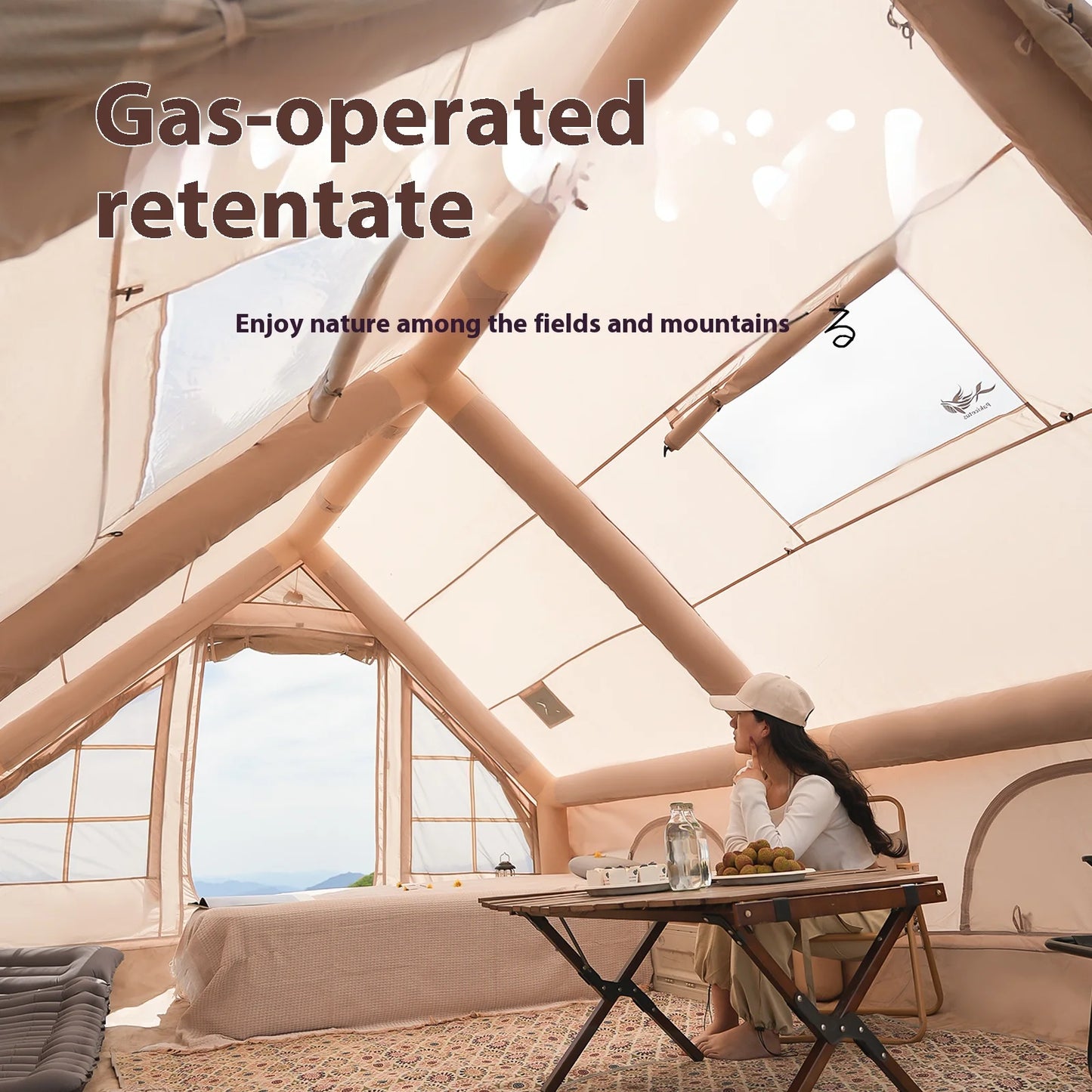Pakicetus Luxury Inflatable Camping Tent With Integrated Stove Port