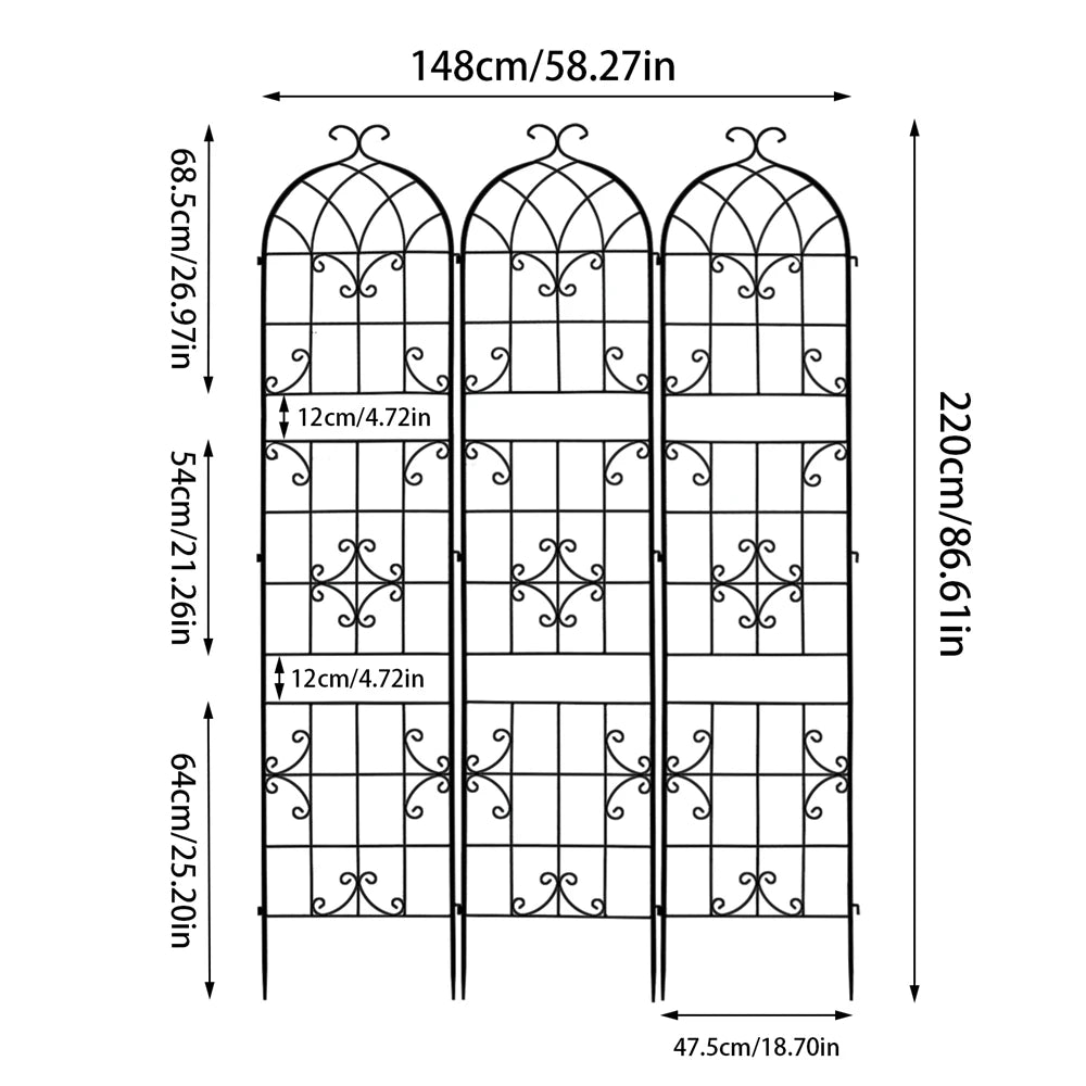 Tall Rustproof Metal Garden Trellis For Climbing Plants