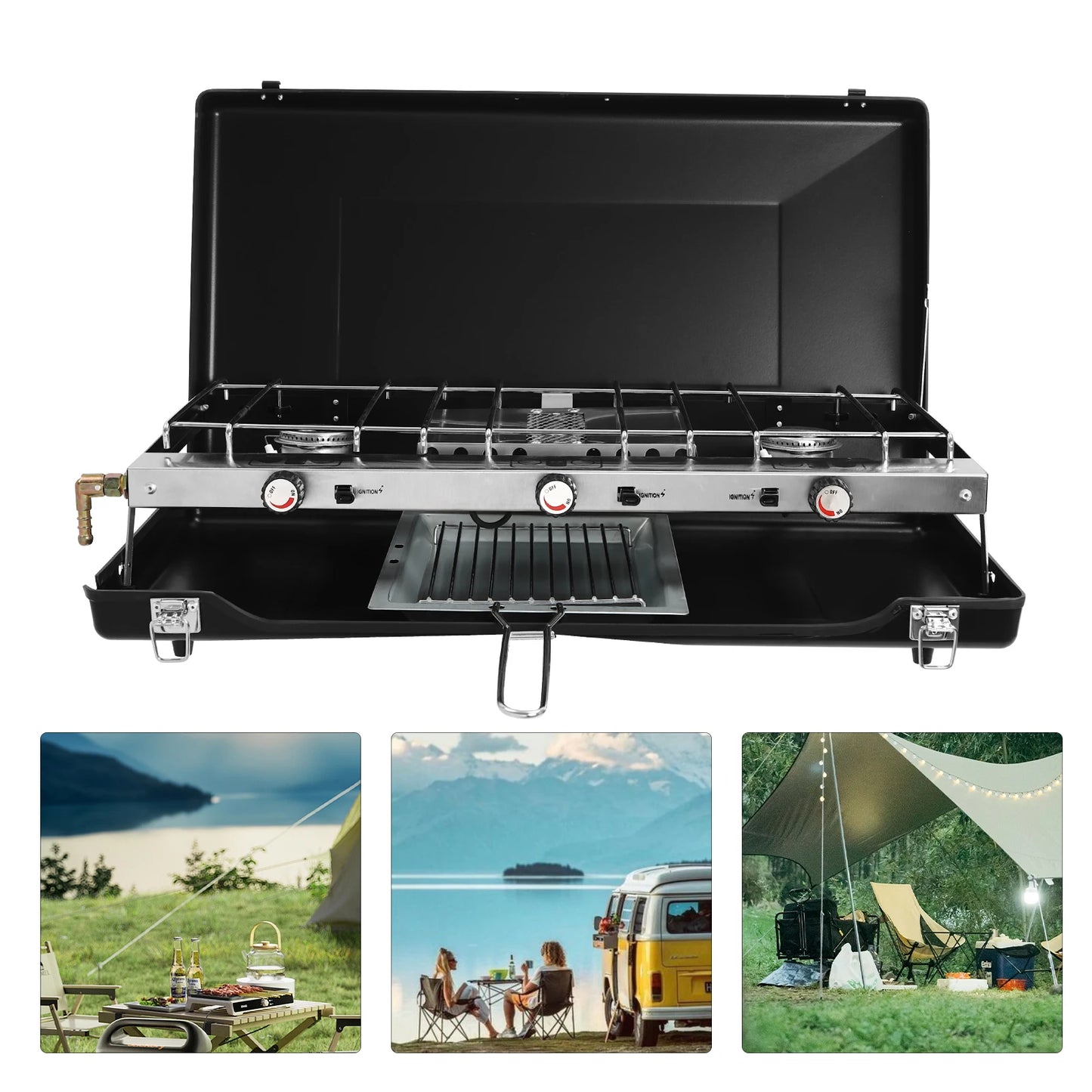 None 4.5kW Gas Camping Stove For Outdoor Cooking Grilling
