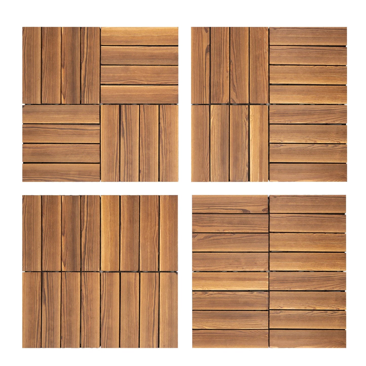 Waterproof Wood Plastic Composite Interlocking Deck Tiles For Outdoor Patios