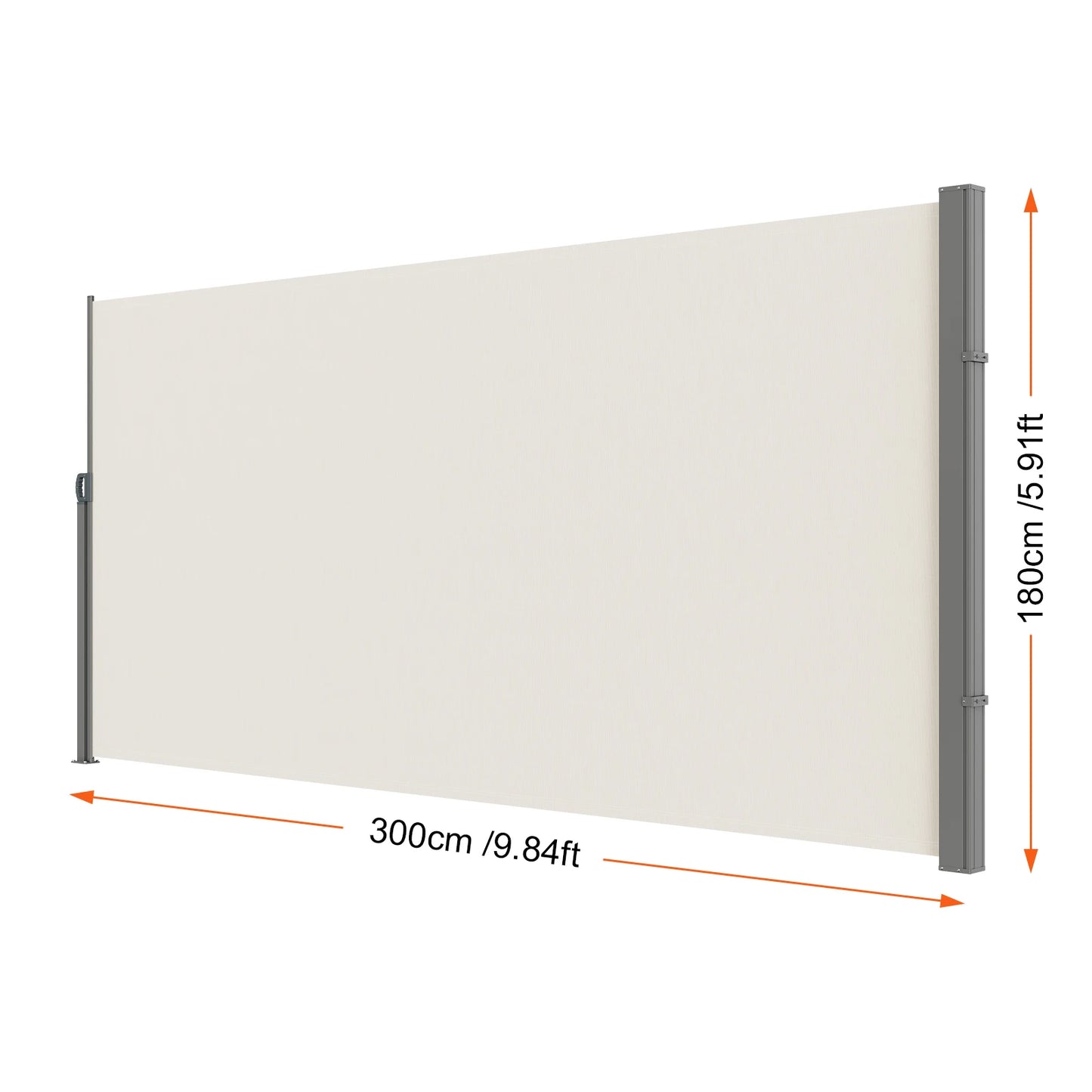 SucceBuy Retractable Polyester Patio Privacy Screen Awning