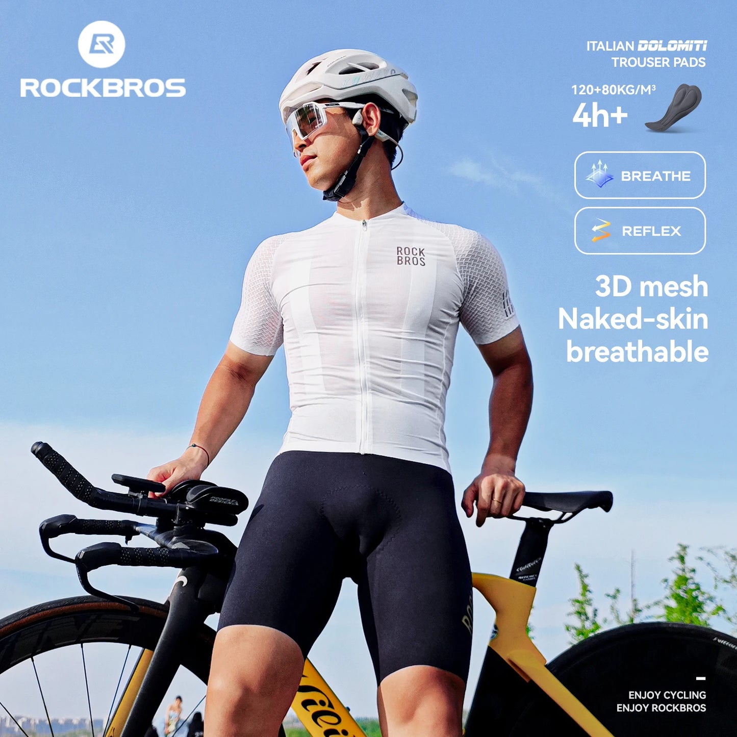 Rockbros Men Quick Dry Breathable Cycling Jersey Short Sleeve Top