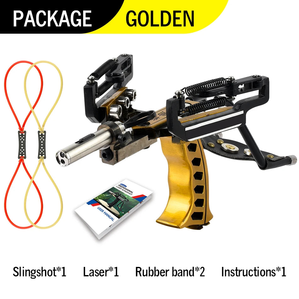 Aluminum Alloy Laser Slingshot With Rubber Bands for Target Practice