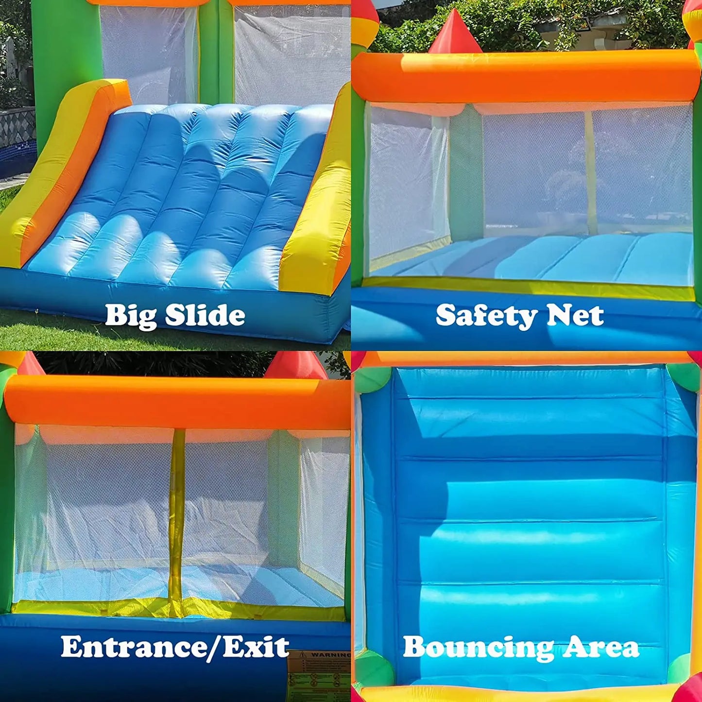 Inflatable Bounce House With Slide For Outdoor Backyard Use