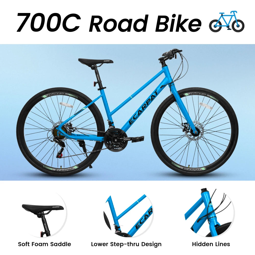 Adult Road Bike With 21 Speed Gears And Dual Disc Brakes